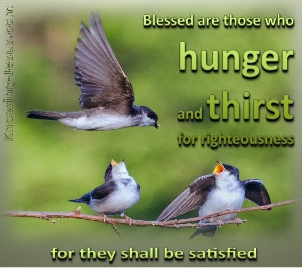 Matthew 5:6 Hunger And Thirst For Righteousness Sake (green)